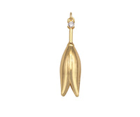 CZ Micro Pave Tulip Flower Shape Pendant, 18K Gold Tulip Flower Charm, Necklace Bracelet Charm Pendant, 7x27mm, Sku#ZX23
