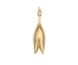 CZ Micro Pave Tulip Flower Shape Pendant, 18K Gold Tulip Flower Charm, Necklace Bracelet Charm Pendant, 7x27mm, Sku#ZX23