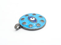 NEW Enamel Evil eye with Star Pendant,CZ Micro Pave Oil Drop Evil Eye Pendant,Blue/White/Black/Red/Yellow Enamel Jewelry,34x37mm,sku#F609