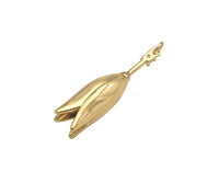 CZ Micro Pave Tulip Flower Shape Pendant, 18K Gold Tulip Flower Charm, Necklace Bracelet Charm Pendant, 7x27mm, Sku#ZX23