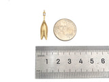 CZ Micro Pave Tulip Flower Shape Pendant, 18K Gold Tulip Flower Charm, Necklace Bracelet Charm Pendant, 7x27mm, Sku#ZX23