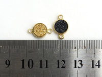 Gold/Silver Mystic Drusy Round Connector