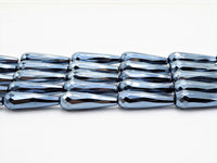 UNIQUE Silver Plated Black Onyx Faceted Teardrop Beads,10x30mm Gemstones Beads, Silver Black Teardrop Beads,15.5" Full Strand, SKU#S115
