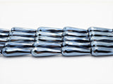 UNIQUE Silver Plated Black Onyx Faceted Teardrop Beads,10x30mm Gemstones Beads, Silver Black Teardrop Beads,15.5" Full Strand, SKU#S115