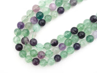 Natural Smooth Round Fluorite beads, 6mm/8mm/10mm/12mm Natural Green Purple Gemstone beads, Round Fluorite Beads, 15.5inch strand, SKU#U244