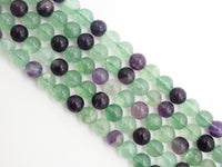 Natural Smooth Round Fluorite beads, 6mm/8mm/10mm/12mm Natural Green Purple Gemstone beads, Round Fluorite Beads, 15.5inch strand, SKU#U244