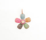 28mm CZ Rainbow Color Micro Pave Daisy Flower Pendant,Cubic Zirconia Paved Flower Charm Gold,Silver, Rose Gold,Gunmetal plated,sku#F489