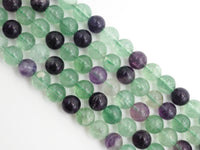 Natural Smooth Round Fluorite beads, 6mm/8mm/10mm/12mm Natural Green Purple Gemstone beads, Round Fluorite Beads, 15.5inch strand, SKU#U244