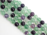 Natural Smooth Round Fluorite beads, 6mm/8mm/10mm/12mm Natural Green Purple Gemstone beads, Round Fluorite Beads, 15.5inch strand, SKU#U244