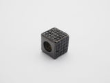 7mm Black CZ Pave On Black Big Hole Cube Spacer Micro Pave Beads, Cubic Zirconia Cube Space Beads, SKU#C77