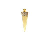 CZ Micro Pave 3D Pyramid Shape Pendant/Charm,18K Dainty Gold Charm, Necklace Bracelet Charm Pendant,10x33mm,Sku#LK301