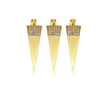 CZ Micro Pave 3D Pyramid Shape Pendant/Charm,18K Dainty Gold Charm, Necklace Bracelet Charm Pendant,10x33mm,Sku#LK301