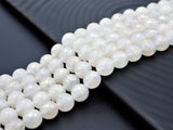 Mystic Coated Natural Faceted White Jade beads, 6mm/8mm/10mm Natural White Gemstone beads, Natural Jade Beads, 15.5inch strand, SKU#U262