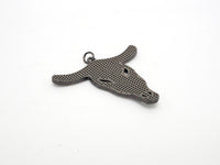 CZ Micro Pave Black Cow Ox Head Skull Pendant,Cubic Zirconia