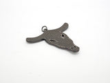 CZ Micro Pave Black Cow Ox Head Skull Pendant,Cubic Zirconia