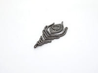 Large CZ Micro Pave Black Feather Pendant with  Evil Eye Beads,Cubic Zirconia pave Charm, Focal Pendant, 27x59mm,sku#F526