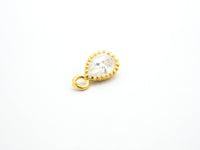 Teardrop Shape Pendant with Big Clear CZ, Cubic Zirconia Pendant Charm,Gold/Silver, Bridal Jewelry Findings, 6x11mm/12x17mm, sku#B87