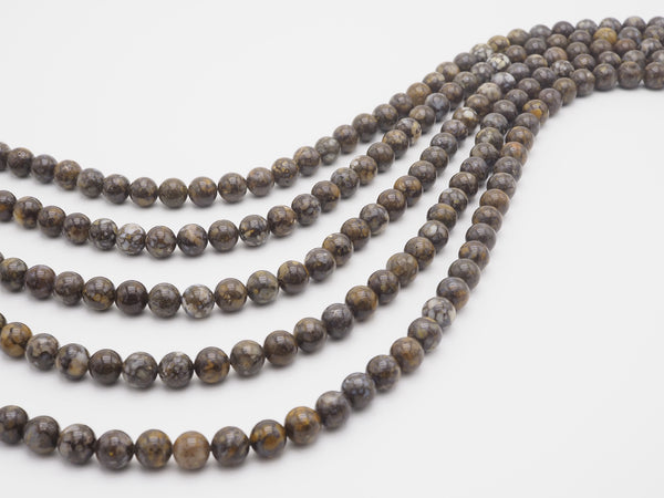 Natural Smooth Round Opal beads, 6mm/8mm/10mm/12mm Natural Brown Gemstone beads, Natural Opal Beads, 15.5inch strand, SKU#U245