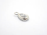Teardrop Shape Pendant with Big Clear CZ, Cubic Zirconia Pendant Charm,Gold/Silver, Bridal Jewelry Findings, 6x11mm/12x17mm, sku#B87