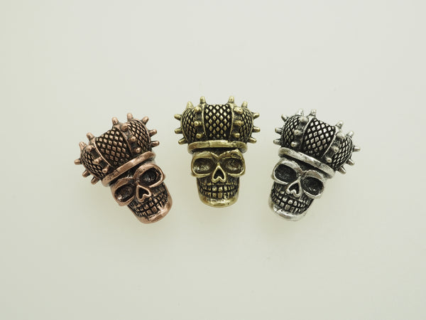 Antique King Skull Bead, For 550 Paracord Survival Bracelet, Men's Bracelet Beads, Paracord KeyChain Beads, 18x22x15mm, 1pc, sku#Y105