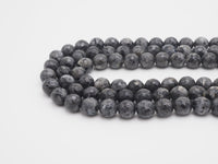 Natural Faceted Larvikite Marble  beads, 6mm/8mm/10mm Natural Black Labradorite beads, Natural Gray Beads, 15.5inch strand, SKU#U252