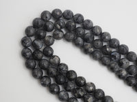 Natural Faceted Larvikite Marble  beads, 6mm/8mm/10mm Natural Black Labradorite beads, Natural Gray Beads, 15.5inch strand, SKU#U252