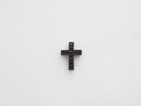 Black CZ Micro Pave On Black Cross Spacer Beads, Cubic Zirconia Cross Space Beads, Cross Charm, 10x13x4mm, SKU#C79