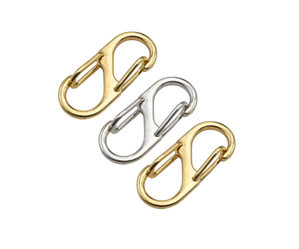 18K Gold/Silver Double Sides Push Lock, S Hook Push Gate Clasp, Push Clasp, Gold/Silver Spring Clasp, 14x33 mm, sku#K178 Bestbeads&Beyond