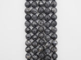 Natural Faceted Larvikite Marble  beads, 6mm/8mm/10mm Natural Black Labradorite beads, Natural Gray Beads, 15.5inch strand, SKU#U252