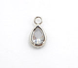 Teardrop Shape Pendant with Big Clear CZ, Cubic Zirconia Pendant Charm,Gold/Silver, Bridal Jewelry Findings, 6x11mm/12x17mm, sku#B87