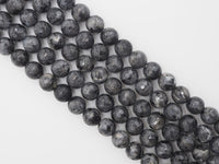 Natural Faceted Larvikite Marble  beads, 6mm/8mm/10mm Natural Black Labradorite beads, Natural Gray Beads, 15.5inch strand, SKU#U252