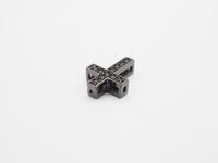 Black CZ Micro Pave On Black Cross Spacer Beads, Cubic Zirconia Cross Space Beads, Cross Charm, 10x13x4mm, SKU#C79