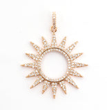 CZ Micro Pave Hollow out Star/Sun Pendant/Charm,Cubic Zirconia Paved Charm, Necklace Bracelet Charm Pendant, 33x36mm,sku#F503