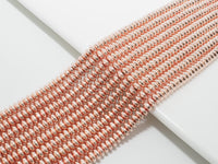Natural Rose Gold Copper Color Hematite-2x3/2x4/3x6/3x8mm Rondelle Faceted/Smooth Gemstone Beads-15.5 inch FULL strand-SKU#S90