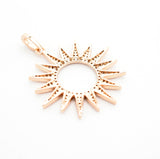 CZ Micro Pave Hollow out Star/Sun Pendant/Charm,Cubic Zirconia Paved Charm, Necklace Bracelet Charm Pendant, 33x36mm,sku#F503
