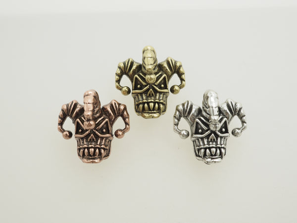 Antique Clown Skull Bead, For 550 Paracord EDC Survival Bracelet, Men's Bracelet Beads, Paracord KeyChain Beads,22x22x19mm,1pc,sku#Y106