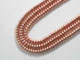 Natural Rose Gold Copper Color Hematite-2x3/2x4/3x6/3x8mm Rondelle Faceted/Smooth Gemstone Beads-15.5 inch FULL strand-SKU#S90