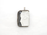 Rare Large Size Clear Crystal Stone Buddha Head Pendant, Pave Crystal Rhinestone Encrusted Buddha, Jewelry Supplies, 38x53x13mm,sku#V23