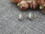 CZ with Opal Stud Earrings, Sku#O70