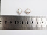 CZ with Opal Stud Earrings, Sku#O70