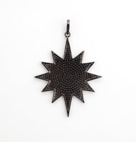 Large CZ Micro Pave North Star/Polar Star Pendant/Focal,Cubic Zirconia Paved Charm, Necklace Bracelet Charm Pendant, 40x50mm,sku#F505