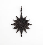 Large CZ Micro Pave North Star/Polar Star Pendant/Focal,Cubic Zirconia Paved Charm, Necklace Bracelet Charm Pendant, 40x50mm,sku#F505