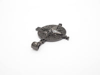 Black CZ Pave On Black Micro Pave Round Compass Pendant/Charm with Star ,Cubic Zirconia Pendant, 38x50mm, sku#F529/F411