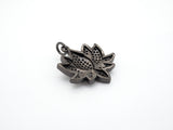 Black CZ Pave On Black Micro Pave Lotus Pendant/Charm,Cubic Zirconia Pendant,Fashion Jewelry Findings, 25x25mm, sku#F530