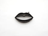Black CZ Pave On Black Micro Pave Lip Pendant/FOCAL, Cubic Zirconia Pendant Charm, Fashion Jewelry Findings, 21x37mm, sku#F531/F522