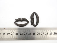 Black CZ Pave On Black Micro Pave Lip Pendant/FOCAL, Cubic Zirconia Pendant Charm, Fashion Jewelry Findings, 21x37mm, sku#F531/F522