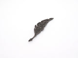 Black CZ Pave On Black Micro Pave Feather/Leaf Pendant/Charm,Cubic Zirconia Pendant,Fashion Jewelry Findings, 12x46mm, sku#F532