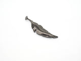 Black CZ Pave On Black Micro Pave Feather/Leaf Pendant/Charm,Cubic Zirconia Pendant,Fashion Jewelry Findings, 12x46mm, sku#F532