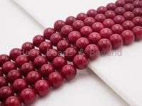 Smooth/Faceted Round Dyed Ruby Jade beads, 8mm/10mm/12mm/14mm Red Gemstone beads, Ruby Jade Beads, 15.5inch strand, SKU#U258c