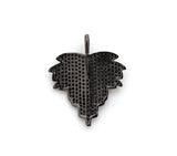 Black CZ Pave On Black Micro Pave Leaf Pendant/Charm,Cubic Z